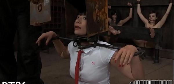  Tied up beauty receives amoral pleasuring for her pussy